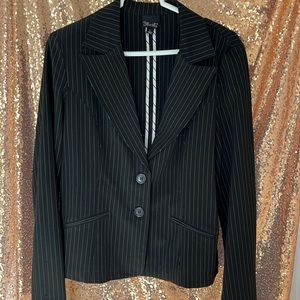 Black pinstripe blazer, size L, worn